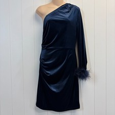 Pretty Garden Cocktail Glam Velvet One Shoulder Dress Womens Size M Homecoming