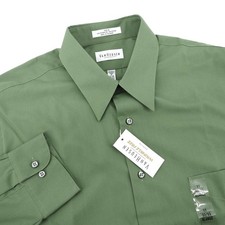 NEW VAN HEUSEN Mens Wrinkle Free Poplin Long Sleeve Button Down Shirt XL Green