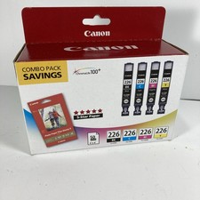 Canon 226 Black Cyan Magenta Yellow Printer Cartridge 4 Pack  50 Printer Paper