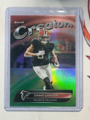 2025 Topps Finest Drake London #CR-2 Creators Green Refractor /75 Falcons