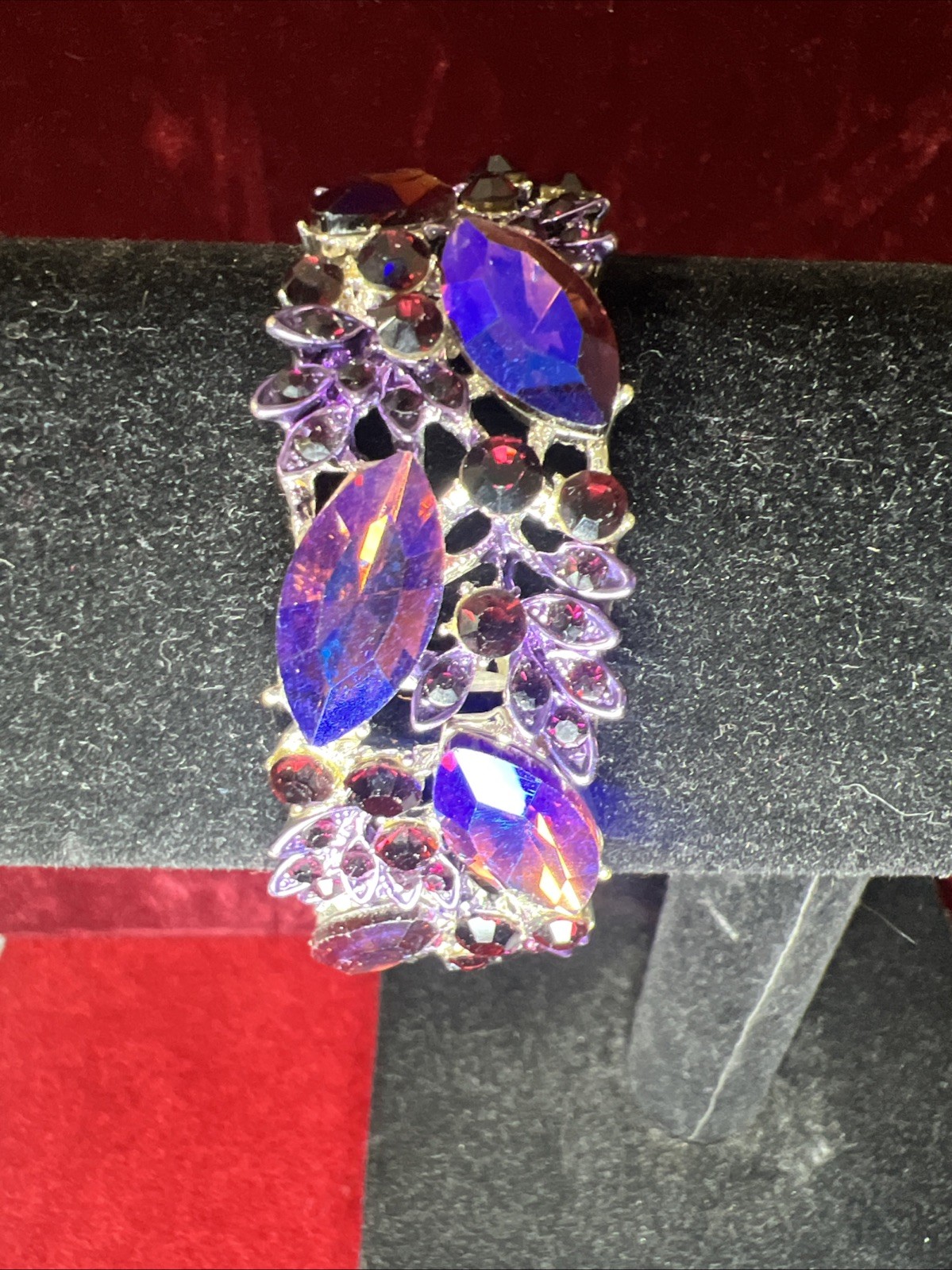 Bangle Rhinestone Bracelet Multi Colored Blue & P… - image 2