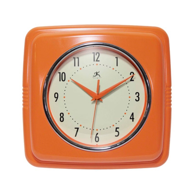 9" Square Retro Wall Clock