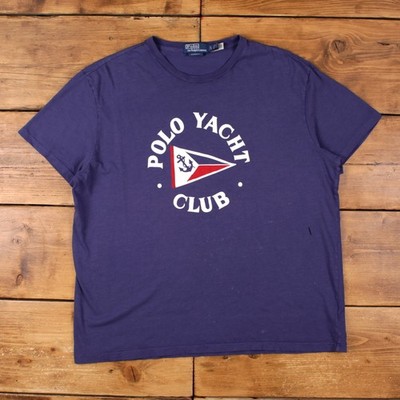 Polo Ralph Lauren T-Shirt XL Herren 00s Blau Yacht Club Preppy Maritim Segeln