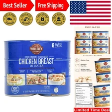 Natural Chunk Chicken Breast - 12.5 oz Cans in Water - 6-Pack for Quick Cooking