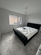 King Size Grey Sleigh Bed