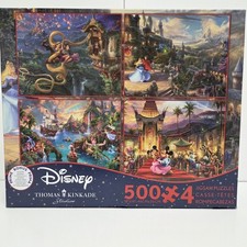 Disney Thomas Kinkade Puzzle 4 Pk 500 Pc Tangled, Sleeping Beauty Mickey Mouse