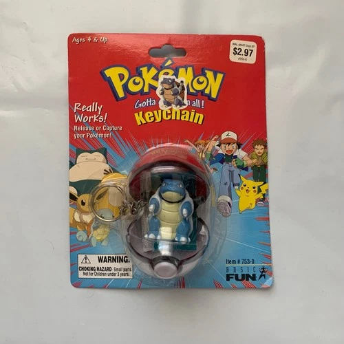 Vintage Pokémon Blastoise Pokeball Keychain promo toy Retro