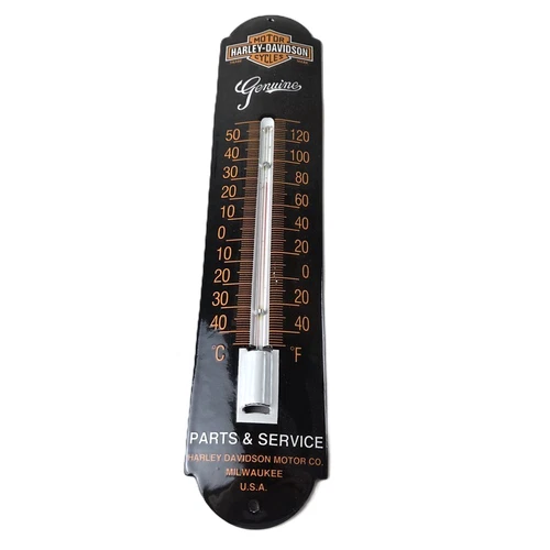 Vintage Harley Motorcycles Sign - Service Ad Sign on Porcelain Thermometer