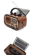 Solar Portable Retro Radio FM AM SW Bluetooth speaker 3 Ways Power Supply