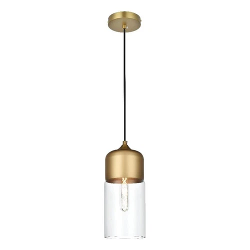 Living District Ashwell 5" Pendant Clear Shade In Satin Gold - Picture 1 of 10