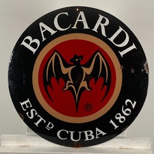 Insegna smaltata Bacardi - Ø 50 cm (19,7") - grande insegna da parete vintage ristorante bevande