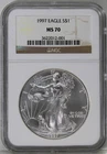 1997 American Silver Eagle NGC MS70