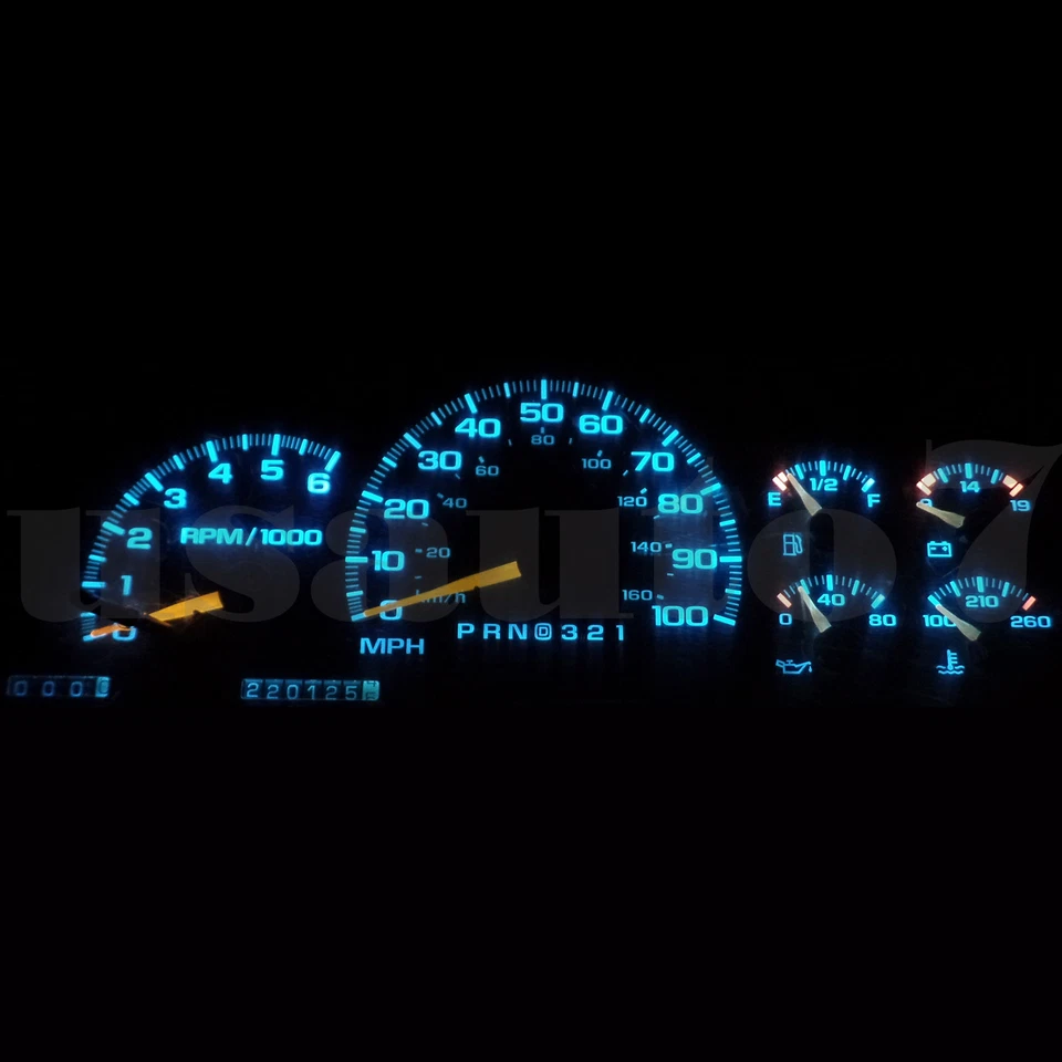 95-98 Chevy C1500 K1500 Truck Dash Cluster Gauge Aqua/ice Blue SMD LED LIGHT KIT - Imagem 2 de 4
