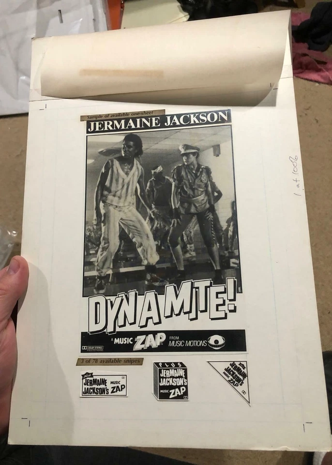 Jermaine Jackson "Dynamite" ZAP Original Poster Handbill Concept Art & Photo - Image 2 of 4