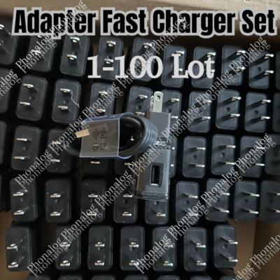 For Samsung Galaxy S10 Note10 S8 S9 Plus S22 Fast Wall Charger Type-C Cable Lot