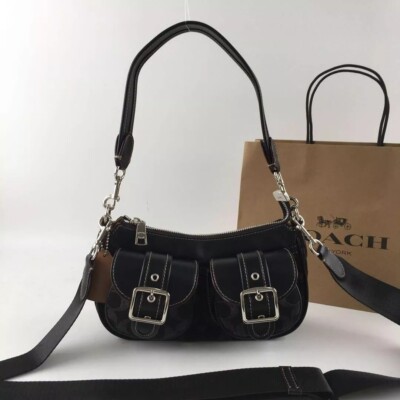 COACH Ashton Baguette In Signature Denim black CQ184 Crossbody