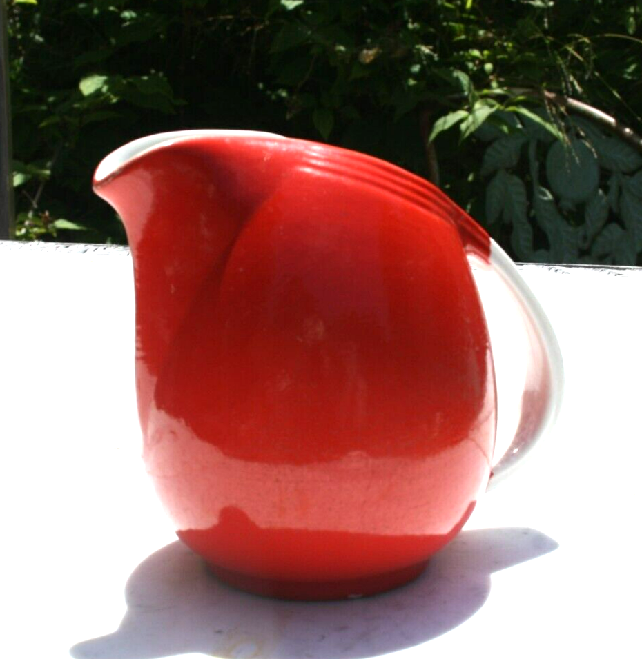 Vintage Hall's Superior Quality Kitchenware Red Pot Pitcher Art Deco eBay