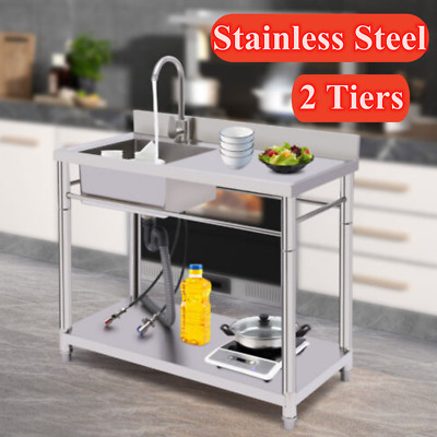 Compartment Commercial Sink Kitchen Stainless Steel Utility Sink Prep Table 