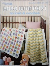 Leisure Arts Baby Wrappers Afghan Knit Crochet 397 VTG 1985 Granny Woven Chevron