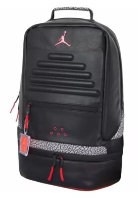 nike air 3 backpack sneaker concrete Shop Jordan Retro 'White Cement' Bag TPU shrink wrapped zipper pulls J3 ”BLACK CEMENT” BACKPACK AVAILABLE