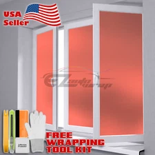 【Frosted Film】 Orange Glass Home Bathroom Window Security Privacy Sticker Sheet