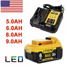 For DeWalt 20V 20 Volt Max 8AH 9AH 5AH 6AH Lithium Ion Battery DCB206-2 DCB205-2