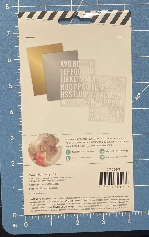 NUEVO Kit de 4 láminas Heidi Swapp - Letras del alfabeto - Nuevo en paquete Foto 2 de 3