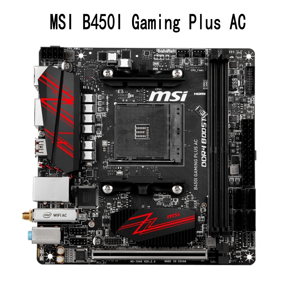 For MSI B450I GAMING PLUS AC Motherboard DDR4 32GB WIFI Bluetooth
