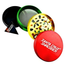 Large 2.75" Santa Cruz Shredder Grinder Aluminum 4 Piece * RASTA * Authentic