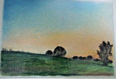 Franz Ehmke *1928 -2018 Pastel Sunset in Lübars at the Easter Spring