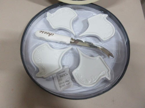 NEW Camembert Extra Fine Ceramic Cheese Markers with Knife Set - 第 1/2 張圖片