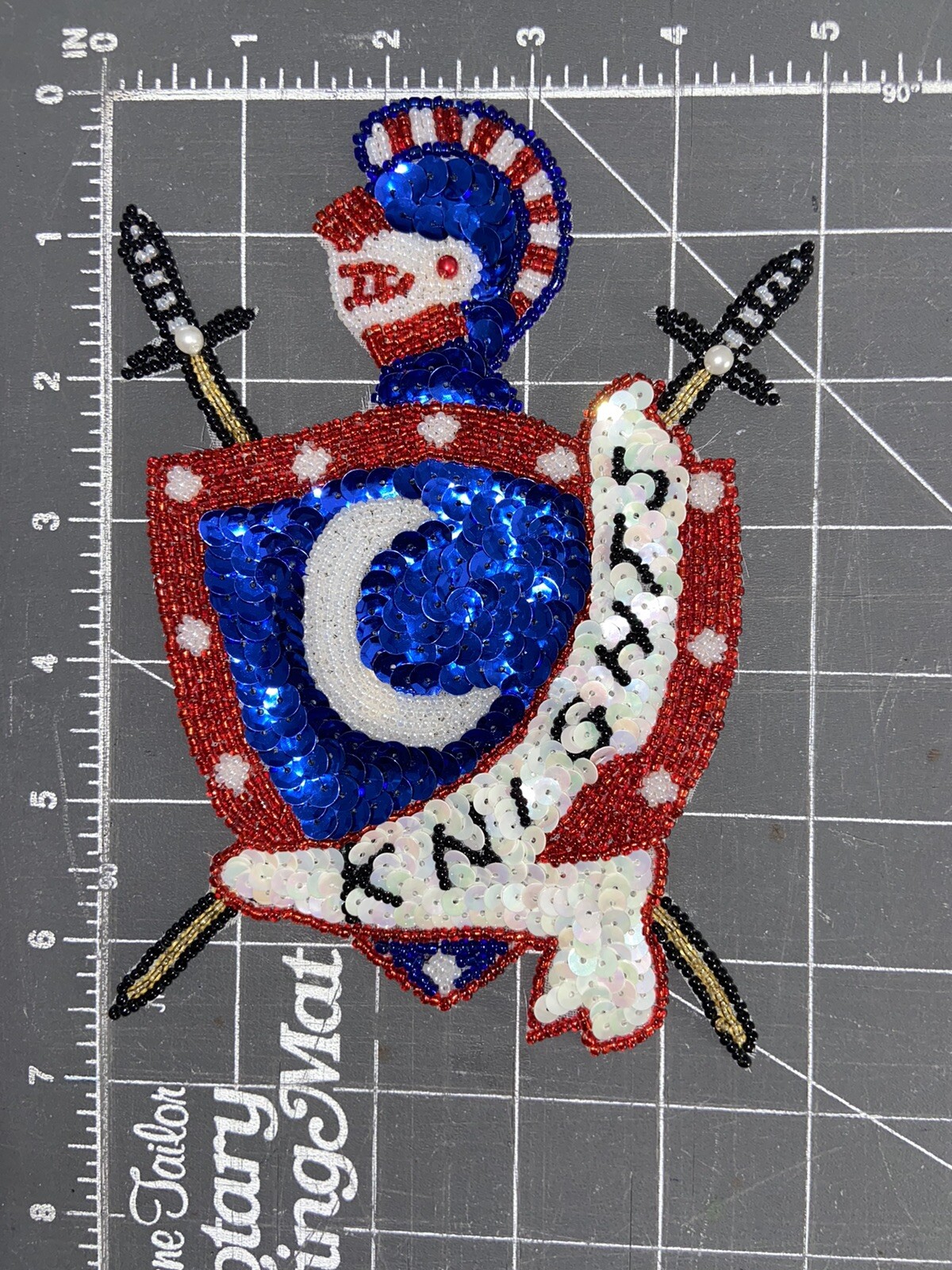 Vintage Letter C CHS Knights Sequins Beads Patch Shield Crest High ...