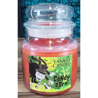 YANKEE CANDLE CANDY CORN BONEY BUNCH 12.5 OZ HOLOGRAPHIC LABEL HALLOWEEN NEW