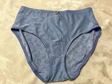 Vtg DELTA BURKE Floral Texture Second Skin 10/3X Blue Granny Brief Panties