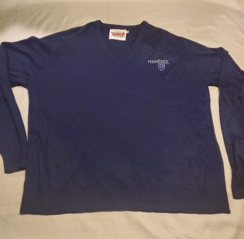Vintage 1980s H. Wolf & Sons Mens 2xl Penn State V-Neck Faculty Pullover Sweater - Picture 2 of 7