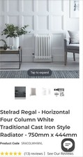 Stelrad Regal- Horizontal Four Column White Traditional Cast Iron Style Radiator