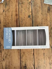 NWB Hampton Home Set of 4 Drinking Glasses 16.25 Fluid oz Heavy Fluted Glass