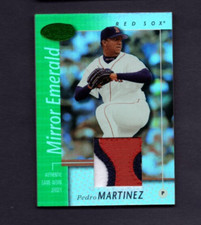 2002 LEAF CERTIFIED MIRROR EMERALD 3 COLOR HUGE PATCH #98 PEDRO MARTINEZ SP #4/5