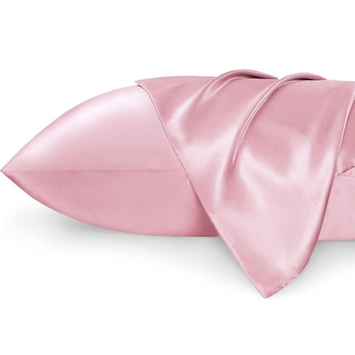Bedsure Pink Satin Pillowcase Set of 2 - Standard Size 20x26 Inches