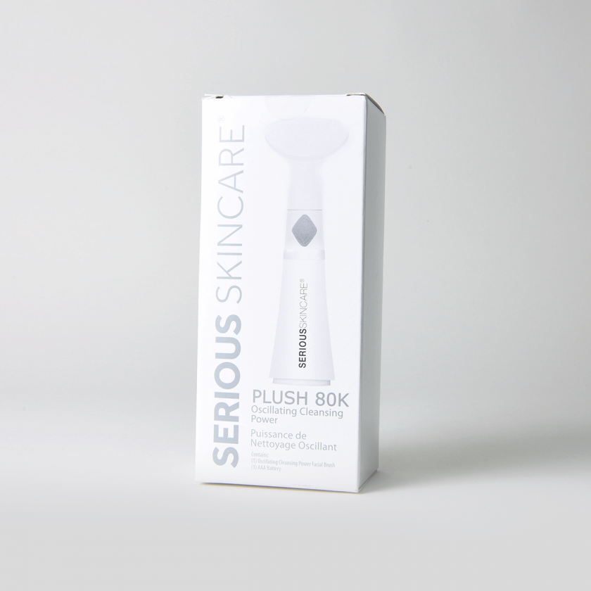 SERIOUS SKINCARE PLUSH 80K OSCILLATING CLEANSING BRUSH w/BATTERY