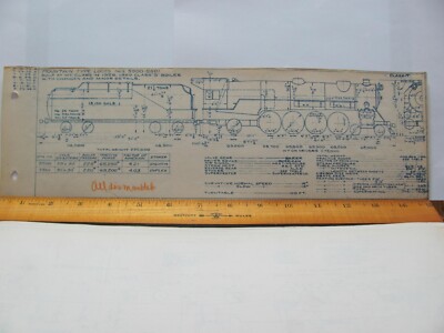 BALTIMORE & OHIO RAILROAD ORIG BLUEPRINT DATA DIAGRAM T-1 LOCOMOTIVES 5500-5501