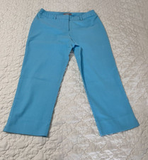 WOMENS CHICO'S CAPRI PANTS TEAL SIZE 1