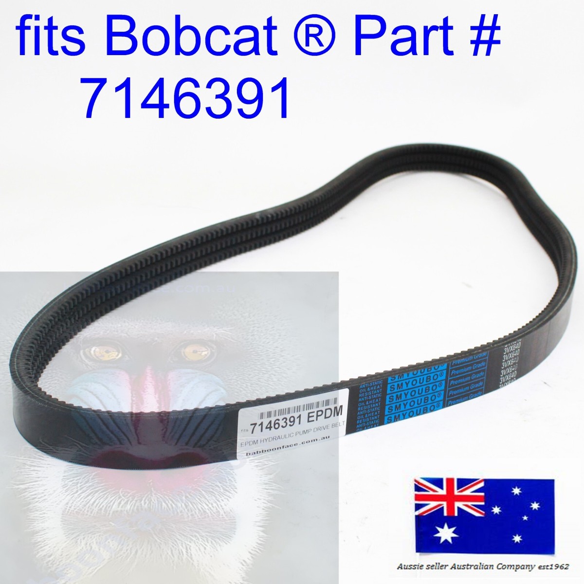 fits Bobcat MAIN HYDRAULIC PUMP DRIVE BELT Tensioner EPDM 7146391