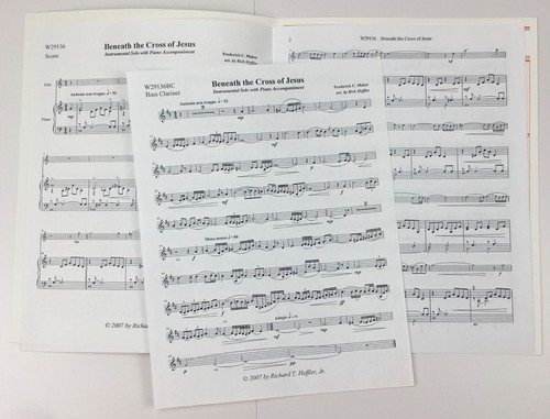 Beneath The Cross of Jesus Bass Clarinet Piano Sheet Music By Rich Heffler Adv - Picture 4 of 5