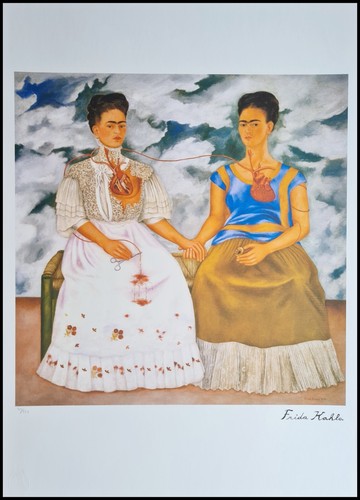 FRIDA KAHLO * The two Fridas * 70 x 50 cm * Lithografie* limitiert # 30/250 - Bild 1 von 8