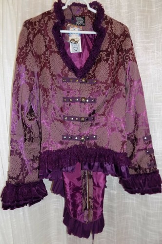 NWT HEARTS \u0026 ROSES Purple JACKET w 