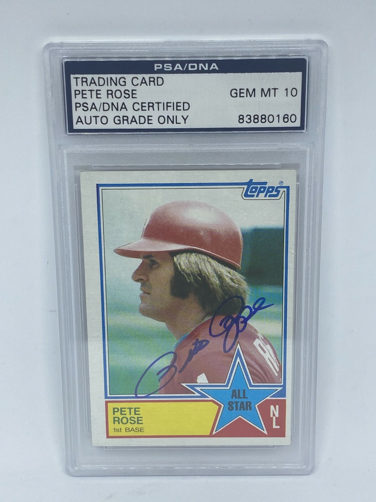 Pete Rose 1983 Topps Autographed Signed Card (PSA/DNA) Gem MT 10