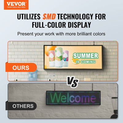 Programmable LED Sign, P6 Full Color LED Scrolling Panel, 39''x16.2''