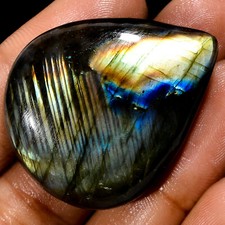 Natural Labradorite Pear Shape Cabochon Loose Gemstone 75 Ct 37X30X9 mm EE-40702
