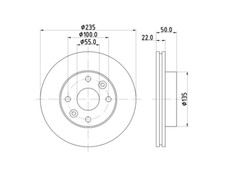 Satz Mintex Bremsscheiben Vorderachse für Kia Rio I ( DC ), MDC2766